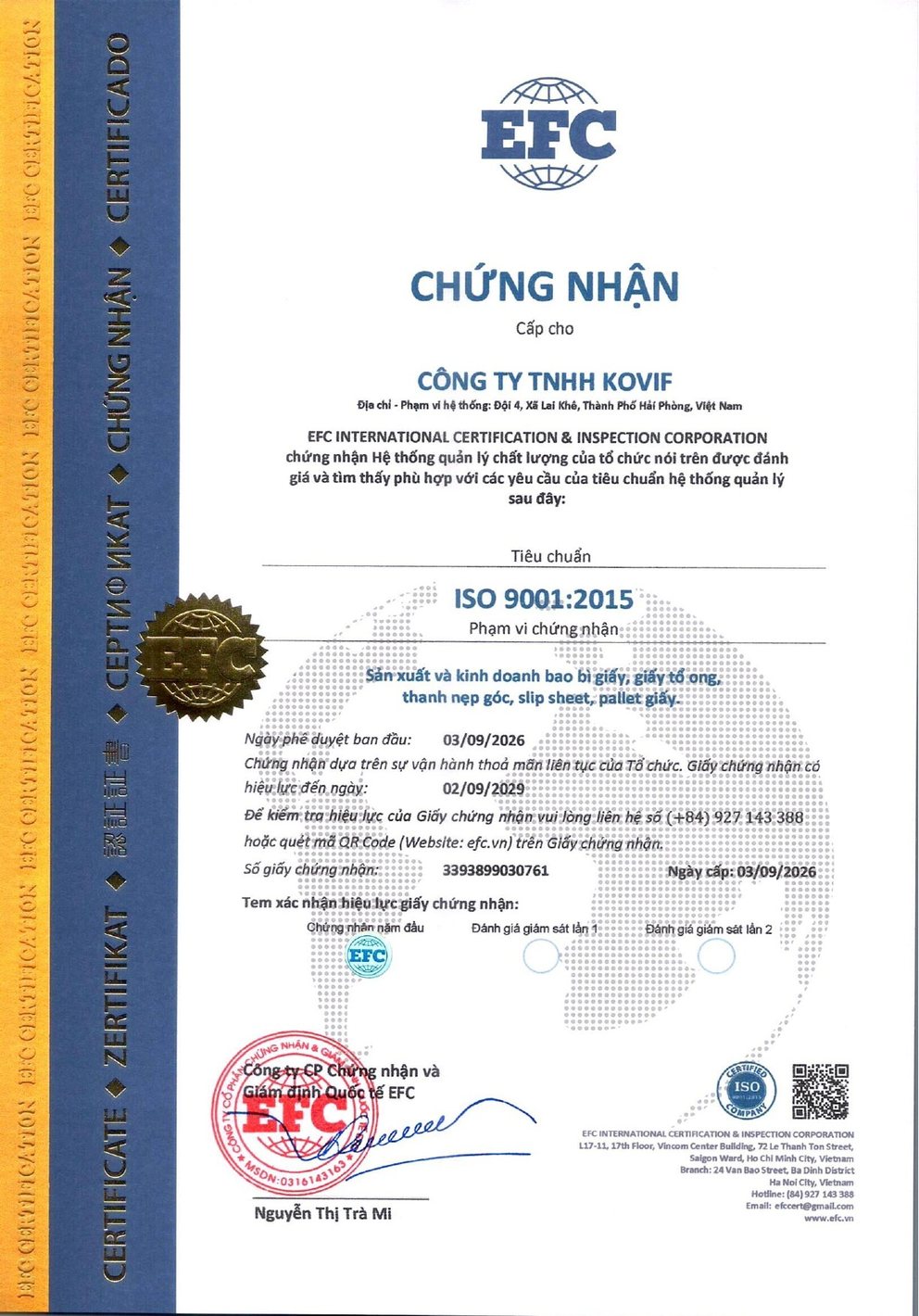 ISO 9001:2015 KOVIF
